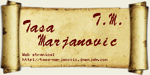 Tasa Marjanović vizit kartica